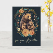 父の日の兄さんかわいいクマフォークアート カード (黄色い花)