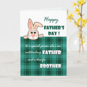 父の日の兄のために可愛いバニー カード (黄色い花)
