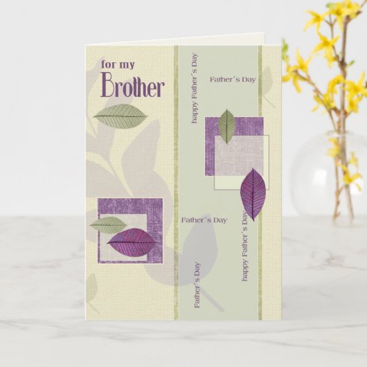 父の日の兄のために。リーフエレガントパターン カード (黄色い花)