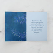 父の日の兄のために。青い葉パターン カード (内部)