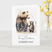 父の日の兄弟のために水の色クマ カード (黄色い花)