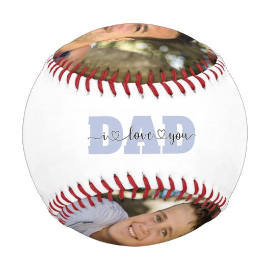父の日の写カスタマイズ真I Love Youパパ引用文 野球ボール (裏面)