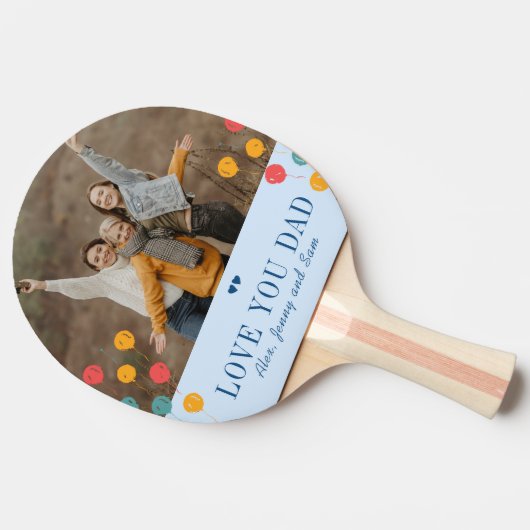 父の日の写真とカスタム文字愛あなたパパ 卓球ラケット (横)