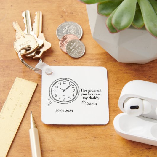 父の日の写真と特別な日付とメッセージ キーホルダー (デスク)