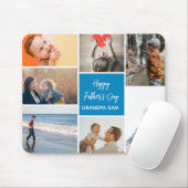 父の日の写真のコラージュのマウスパッドの青 マウスパッド (マウス)