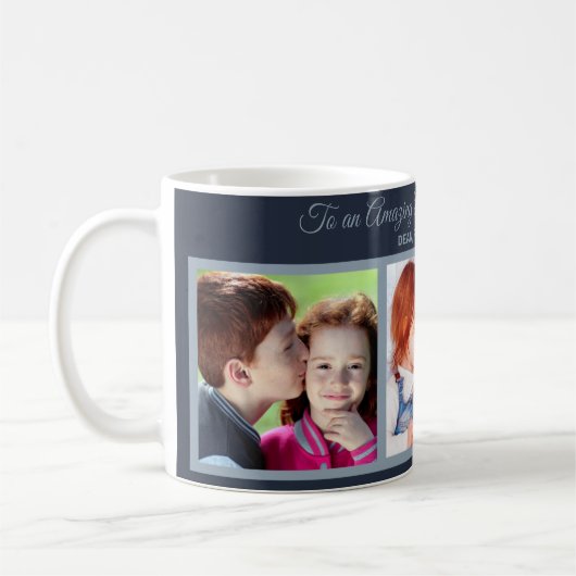 父の日の写真の素晴らしいパパへ コーヒーマグカップ (左)