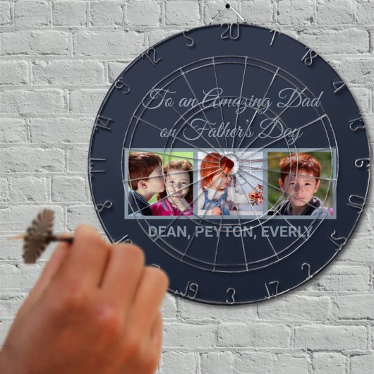 父の日の写真の素晴らしいパパへ ダーツボード
