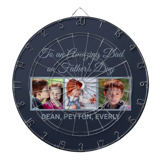 父の日の写真の素晴らしいパパへ ダーツボード (正面)