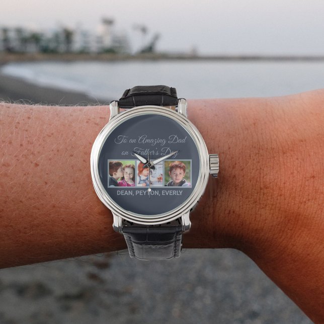父の日の写真の素晴らしいパパへ 腕時計 (クリエイターアップロード済み)