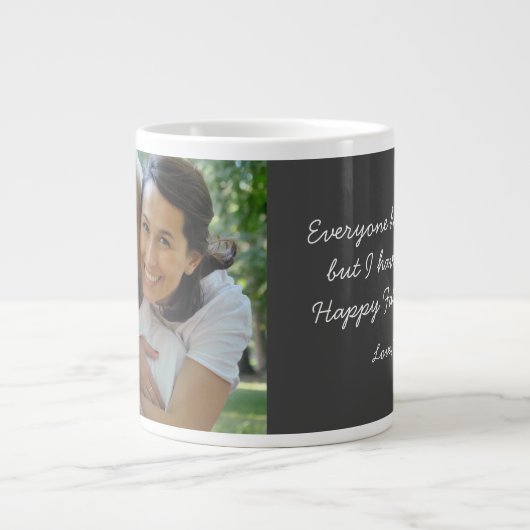 父の日の写真を最高の持つ ジャンボコーヒーマグカップ (正面)