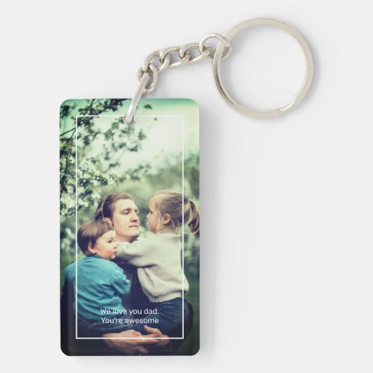 父の日の写真カスタムアルファベット文字ワードパパ キーホルダー (裏面)