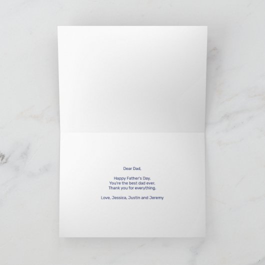 父の日の写真カスタムアルファベット文字ワードパパ シーズンカード (内部)