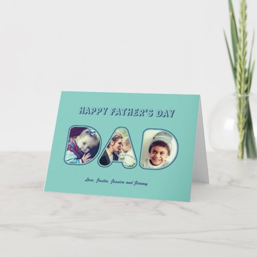 父の日の写真カスタムアルファベット文字ワードパパ シーズンカード (正面)