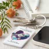 父の日の写真カスタムハートフレームクールパパ キーホルダー (正面右)