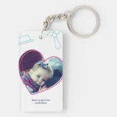 父の日の写真カスタムハートフレームクールパパ キーホルダー (裏面)