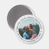 父の日の写真カスタムハート マグネット (正面/裏面)