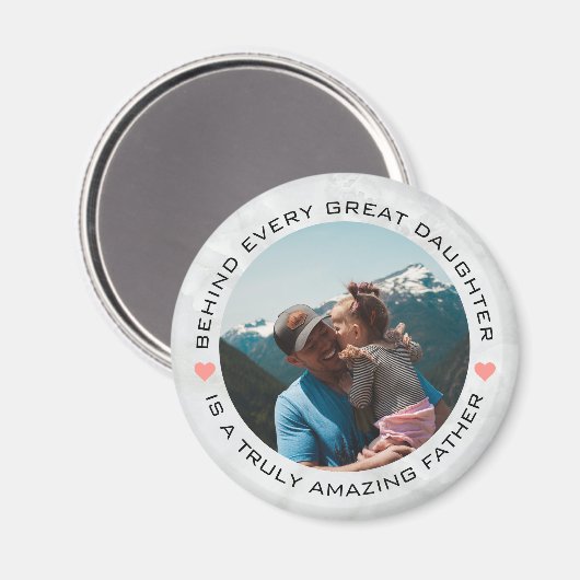 父の日の写真カスタムハート マグネット (正面/裏面)