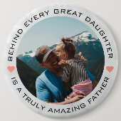 父の日の写真カスタムハート 缶バッジ (正面)