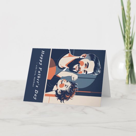 父の日の写真カード – カスタムパパ用メッセージ サンキューカード (正面)