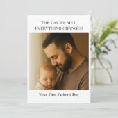父の日の写真カード – 私たちが会った日 招待状 (スタンド正面)