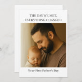父の日の写真カード – 私たちが会った日 招待状 (正面/裏面)
