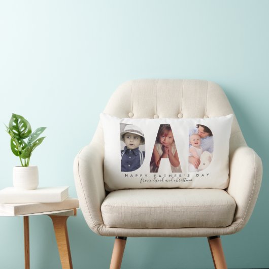 父の日の写真コラージュのギフトパーソナライズされたについて ランバークッション (椅子)