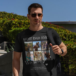 父の日の写真コラージュ最高のパパカスタムー Tシャツ