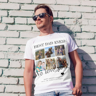 父の日の写真コラージュ最高のパパカスタムー Tシャツ