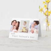 父の日の写真コラージュ カード (黄色い花)