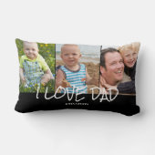 父の日の写真コラージュ ランバークッション (裏面)