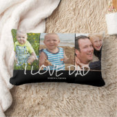 父の日の写真コラージュ ランバークッション (ブランケット)