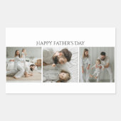 父の日の写真ステッカー – カスタム3写真&文字 長方形シール (正面)