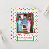 父の日の写真テンプレート カラフルな星 カード (正面/裏面インサイチュ)