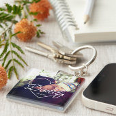 父の日の写真ハートカスタムパパのスクリプトフォント キーホルダー (正面右)