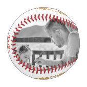 父の日の写真パーソナライズされた 野球ボール (正面左)