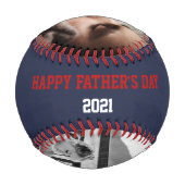 父の日の写真パーソナライズされた 野球ボール (裏面)