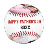父の日の写真パーソナライズされた 野球ボール (裏面)