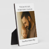 父の日の写真プラーク – 私たちが会った日 フォトプラーク (側面)