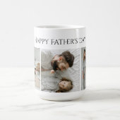 父の日の写真マグカップカスタム- 3枚の写真&文字 コーヒーマグカップ (中央)