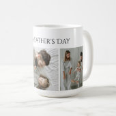 父の日の写真マグカップカスタム- 3枚の写真&文字 コーヒーマグカップ (正面右)