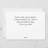 父の日の写真主あなた賛美キリスト教の聖書 シーズンカード (裏面)