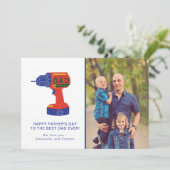 父の日の写真最高のパパ電源ツール シーズンカード (スタンド正面)