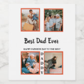 父の日の写真表示コラージュパパ ワインラベル (シングルラベル)