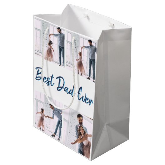 父の日の写真集を作る ミディアムペーパーバッグ (裏面アングル)