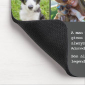 父の日の写真 グレー マウスパッド (コーナー)