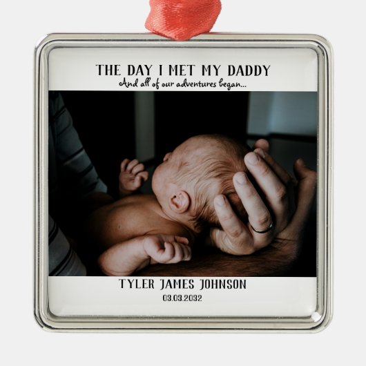 父の日の写真 メタルオーナメント (正面)