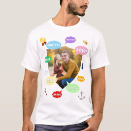 父の日の写真 ワード クラウド 最高のパパ Tシャツ
