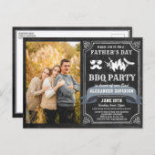 父の日の写真BBQパーティの招待状 ポストカード (正面/裏面)