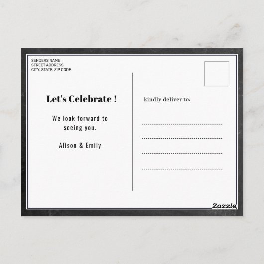 父の日の写真BBQパーティの招待状 ポストカード (裏面)