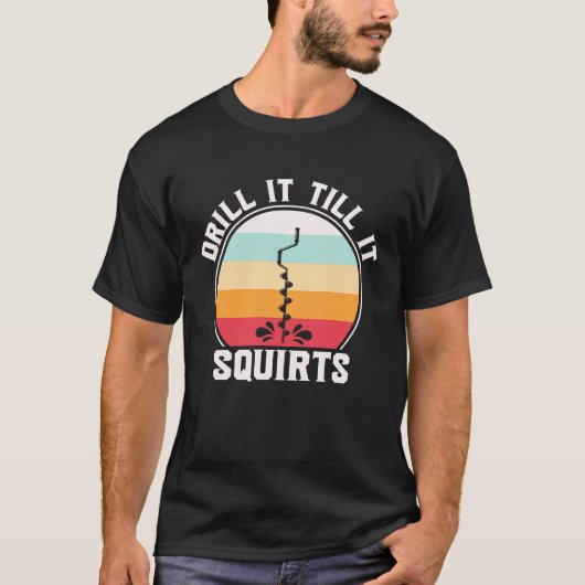 父の日の冬の魚釣り漁師がそれを訓練 Tシャツ (正面)